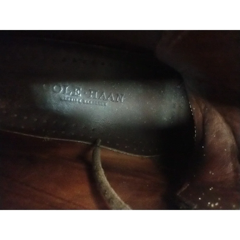 Cole Haan Womens 7N Brown Leather Moc Toe Lace Up‎ Ankle Lug Sole Boots F4437